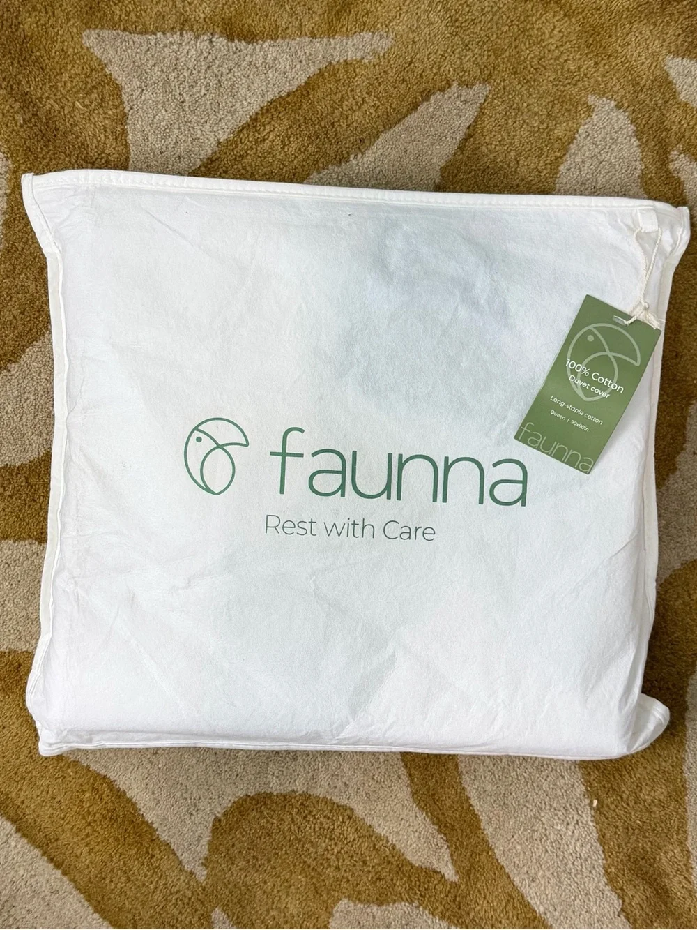Faunna White Cotton Duvet Cover